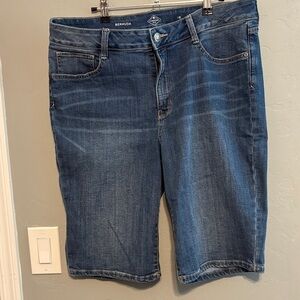 St. John's Bay Dark Blue Denim Bermuda Shorts